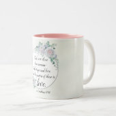 1 Corinthians 13:13 Faith Hope Love, Bijbelverse Tweekleurige Koffiemok (Voorkant rechts)