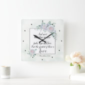 1 Corinthians 13:13 Faith Hope Love, Bijbelverse Vierkante Klok (Huis)