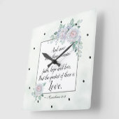 1 Corinthians 13:13 Faith Hope Love, Bijbelverse Vierkante Klok (Hoek)