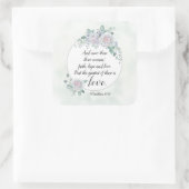 1 Corinthians 13:13 Faith Hope Love, Bijbelverse Vierkante Sticker (Tas)