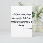 1 Corinthians 13:13 KJV Bijbelscriptgroet Kaart (Staand voorkant)