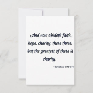 1 Corinthians 13:13 KJV Bijbelscriptgroet Kaart