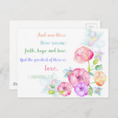 1 corinthians 13:13 Love Bible Verse Briefkaart (Voorkant / Achterkant)