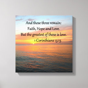 1 CORINTHIANS 13:13 SUNRISE FOTO CANVAS AFDRUK