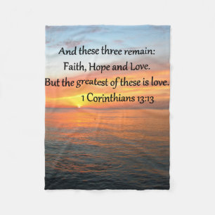1 CORINTHIANS 13:13 SUNRISE FOTO FLEECE DEKEN