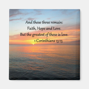 1 CORINTHIANS 13:13 SUNRISE FOTO MAGNEET