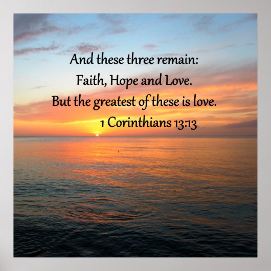 1 CORINTHIANS 13:13 SUNRISE FOTO POSTER (Voorkant)