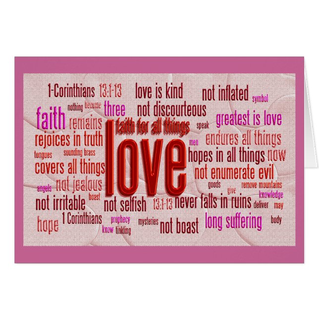1 Corinthians 13:1-13 Hart Cloth (Voorkant Horizontaal)
