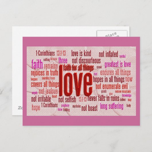 1 Corinthians 13:1-13 Hart Cloth Briefkaart (Voorkant / Achterkant)