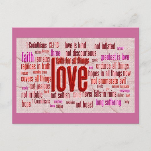 1 Corinthians 13:1-13 Hart Cloth Briefkaart (Voorkant)