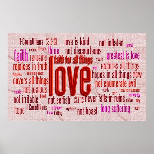 1 Corinthians 13:1-13 Hart Cloth Poster (Voorkant)