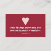 1 Corinthians 13:1-Valentijn vogelsluitkaart Informatiekaartje (Achterkant)