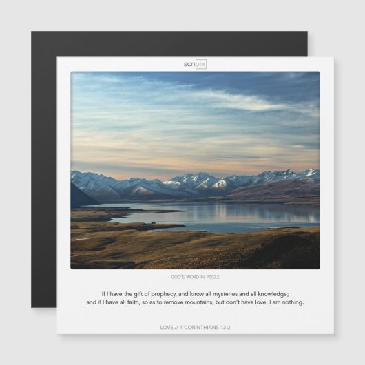 1 Corinthians 13:2 LOVE SCRIPIX-magnetische kaart Magnetische Uitnodiging (Voorkant / Achterkant)