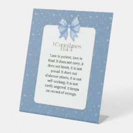 1 corinthians 13 4 5, love is patient love is kind reclamebord met voetstuk
