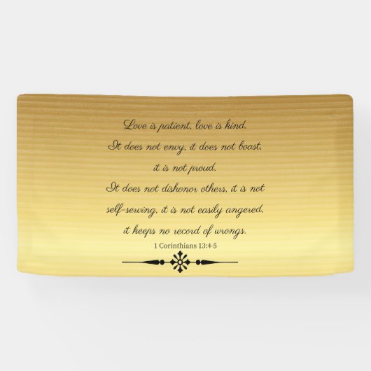 1 Corinthians 13:4-5 Love, Spandoek (Horizontaal)