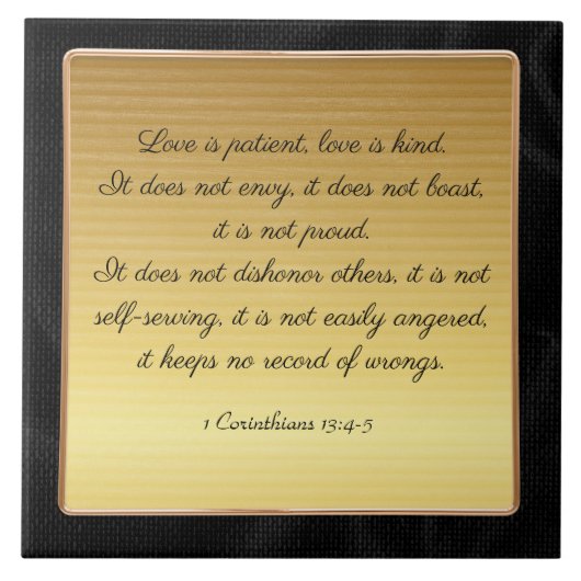 1 Corinthians 13:4-5 Love, Tegeltje (Voorkant)
