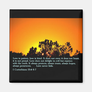 1 Corinthians 13:4 6-7 Sunset Magneet