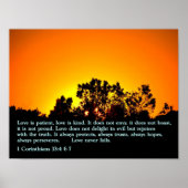 1 Corinthians 13:4 6-7 Sunset Poster (Voorkant)