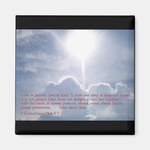 1 Corinthians 13:4 6-7 wolken Magneet