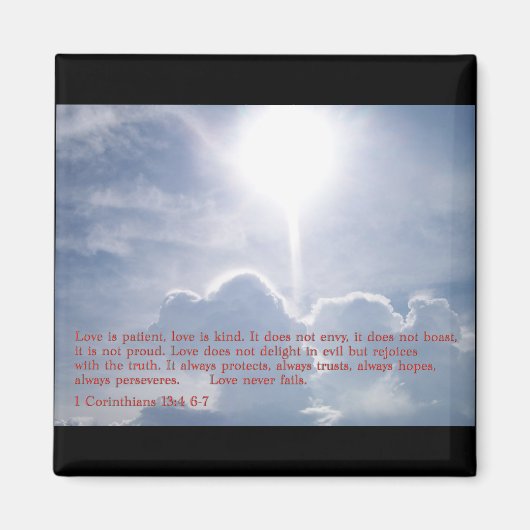 1 Corinthians 13:4 6-7 wolken Magneet (Voorkant)
