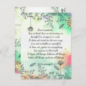 1 Corinthians 13: 4-7 Briefkaart (Voorkant / Achterkant)