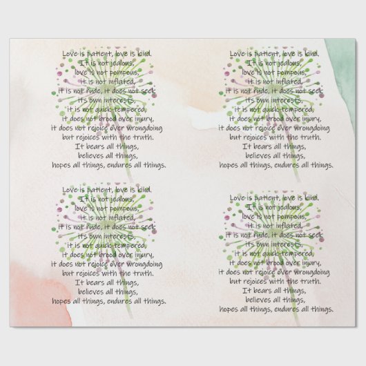 1 Corinthians 13: 4-7 Cadeaupapier (Vlak)