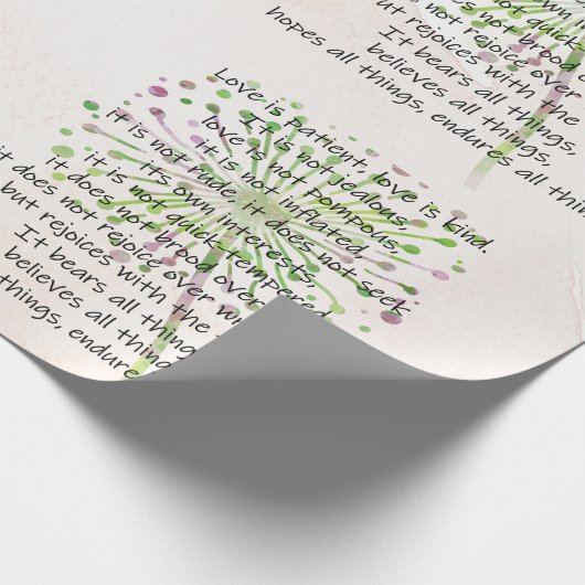 1 Corinthians 13: 4-7 Cadeaupapier (Hoek)