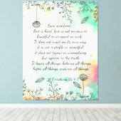 1 Corinthians 13: 4-7 Canvas Afdruk (Insitu (Houten vloer))