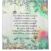 1 Corinthians 13: 4-7 Douchegordijn (Voorkant)