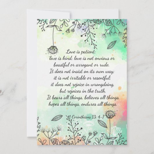 1 Corinthians 13: 4-7 Kaart (Voorkant)