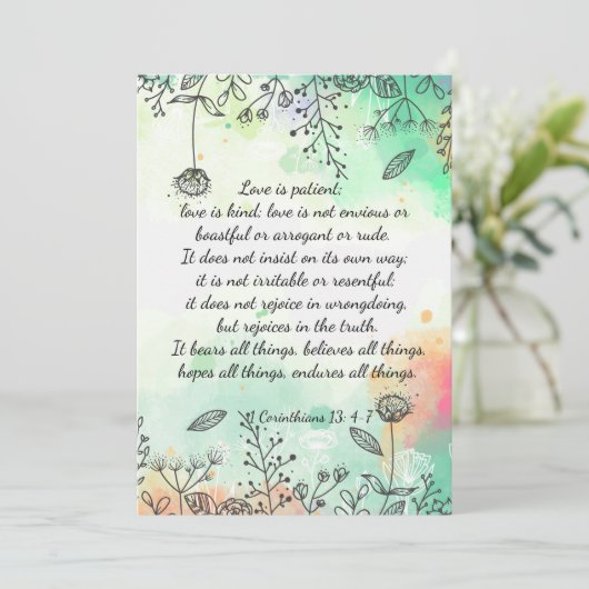 1 Corinthians 13: 4-7 Kaart (Staand voorkant)