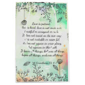 1 Corinthians 13: 4-7 Medium Cadeauzakje (Voorkant)