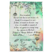 1 Corinthians 13: 4-7 Medium Cadeauzakje (Achterkant)