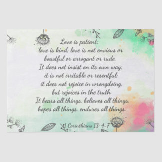 1 Corinthians 13: 4-7 Tissuepapier