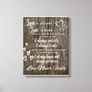 1 Corinthians 13:4-8 Achtergrond van canvas