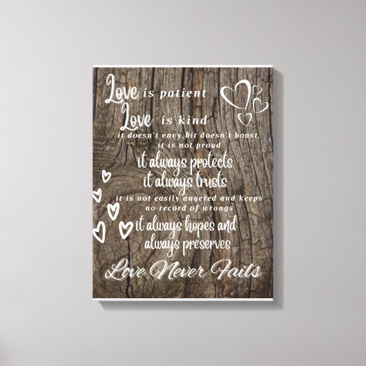 1 Corinthians 13:4-8 Achtergrond van canvas (Voorkant)