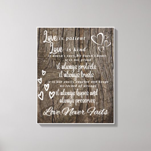 1 Corinthians 13:4-8 Achtergrond van canvas Afdruk (Voorkant)