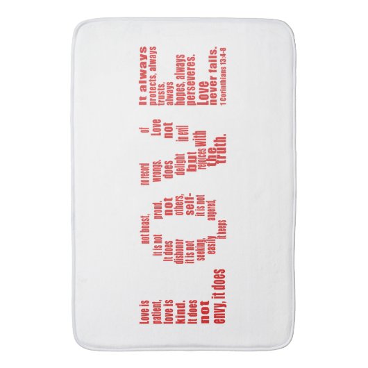 1 Corinthians 13:4-8 Bijbelvers Badmat (Voorkant Verticaal)