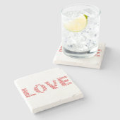 1 Corinthians 13:4-8 Bijbelvers Stenen Onderzetter (Zijkant)