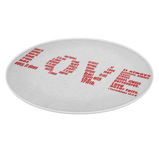 1 Corinthians 13:4-8 Bijbelverse Verse Snijplank (Hoek)