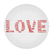 1 Corinthians 13:4-8 Bijbelverse Verse Snijplank (Voorkant)