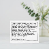 1 Corinthians 13 4-8 Briefkaart (Staand voorkant)
