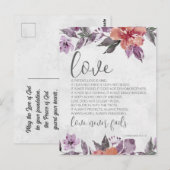 1 Corinthians 13:4-8 Floral Bible Verse Wedding Briefkaart (Voorkant / Achterkant)