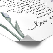1 Corinthians 13:4-8 Love is Patient Lavender Iris Poster (Hoek)