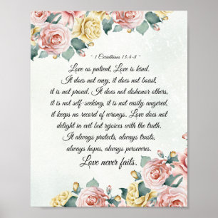 1 Corinthians 13:4-8 Love is Patient, Love is Type Poster