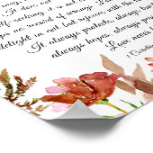 1 Corinthians 13:4-8 Love is Patient Pink Floral Poster (Hoek)