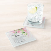 1 Corinthians 13:4-8 Love is Patient Pink Magnolia Glazen Onderzetter (Schuin)