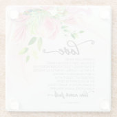 1 Corinthians 13:4-8 Love is Patient Pink Magnolia Glazen Onderzetter (Achterkant)