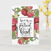 1 Corinthians 13:4-8 Love is Patient Wedding Kaart (Gele Bloem)