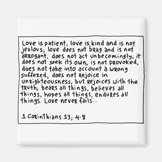 1 Corinthians 13 4-8 Magneet (Voorkant)